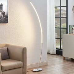 LED kaarpõrandalamp Nalevi, poleeritud hõbedane hind ja info | Põrandalambid | kaup24.ee