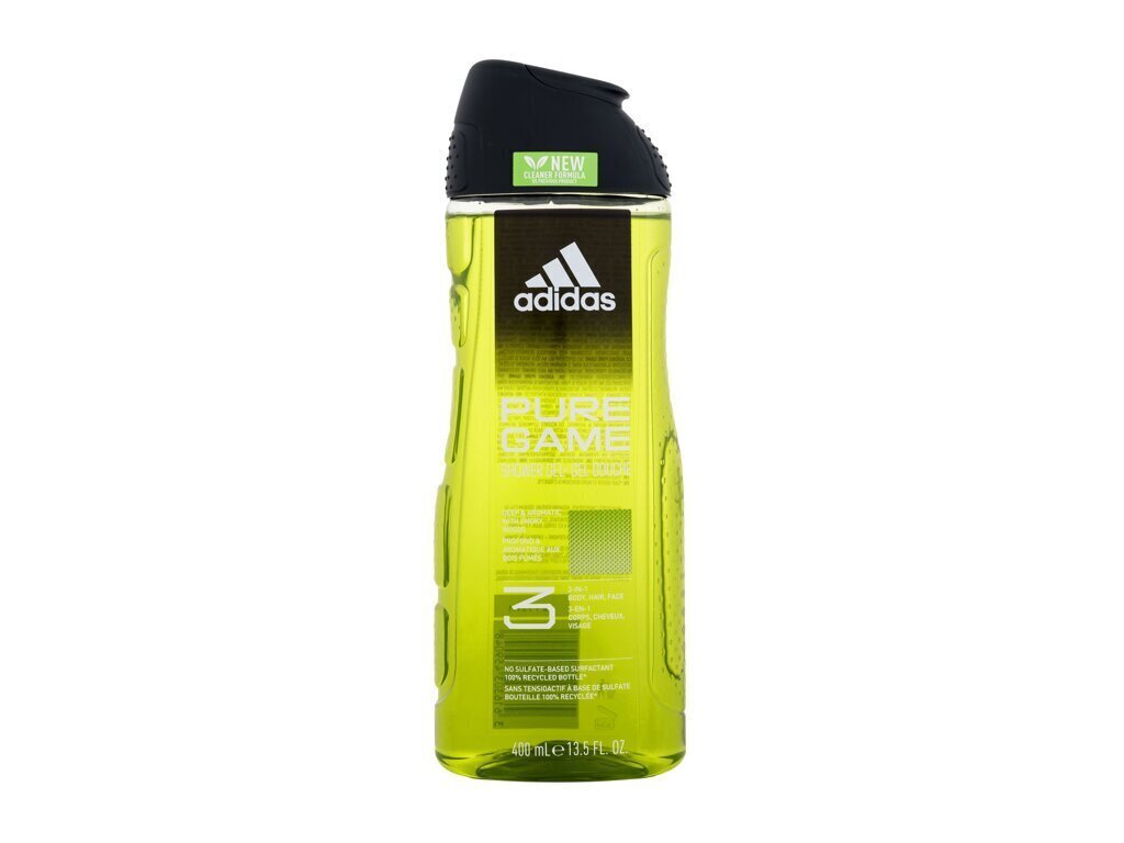 Dušigeel meestele Adidas Pure Game 3in1, 400 ml hind ja info | Dušigeelid, õlid | kaup24.ee