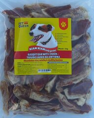 Koerte maiustused Rabbit ear with duck - Küüliku kõrv pardiga Niam Niam, 1kg цена и информация | Лакомства для собак | kaup24.ee