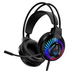 Наушники Aula S605 шумо-гашения, 50 м, драйверы 2 м, кабель 2x 3.5 мм audio/mic + USB RGB Led, черные цена и информация | Наушники | kaup24.ee