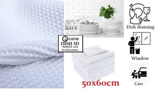 Вафельная салфетка из микрофибры, Cisne Dish 3D, белый, 50x60 см, 12 шт цена и информация | Тряпки и салфетки для чистки | kaup24.ee