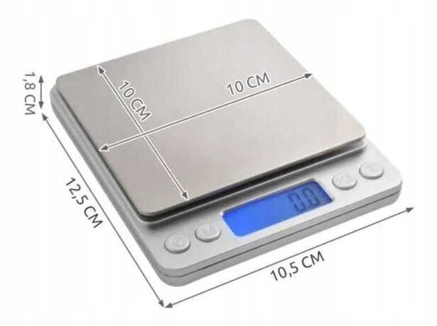 Ehtekaal Jewellery Scale 500g 0,01g Digital Precise LCD, 2 konteinerit hind ja info | Köögikaalud | kaup24.ee