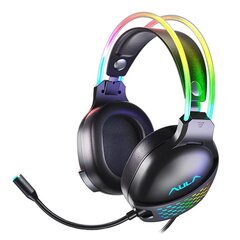 Aula S503 Шумо-гашения Pro Aula S600 Ekstra fiksācijas Pro Spēļu Austiņas 50m draiveri 2.1m Vads USB HD 7.1 audio/mic RGB Led Melna цена и информация | Наушники | kaup24.ee