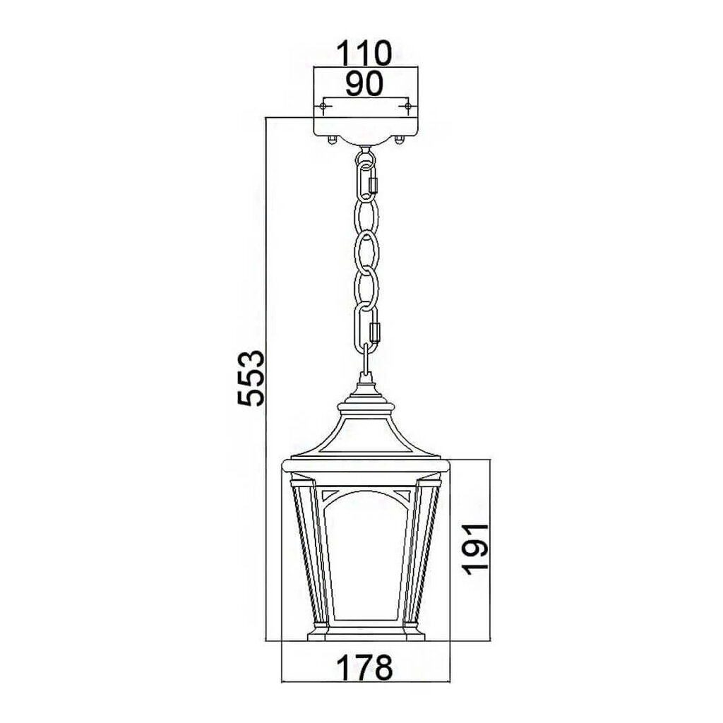 Rippuv välisvalgusti Elstead Lighting Bedford QZ-BEDFORD8-S цена и информация | Aia- ja õuevalgustid | kaup24.ee