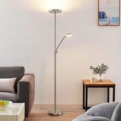 Lindby Sumani LED põrandalamp, ümmargune, nikkel цена и информация | Торшеры | kaup24.ee