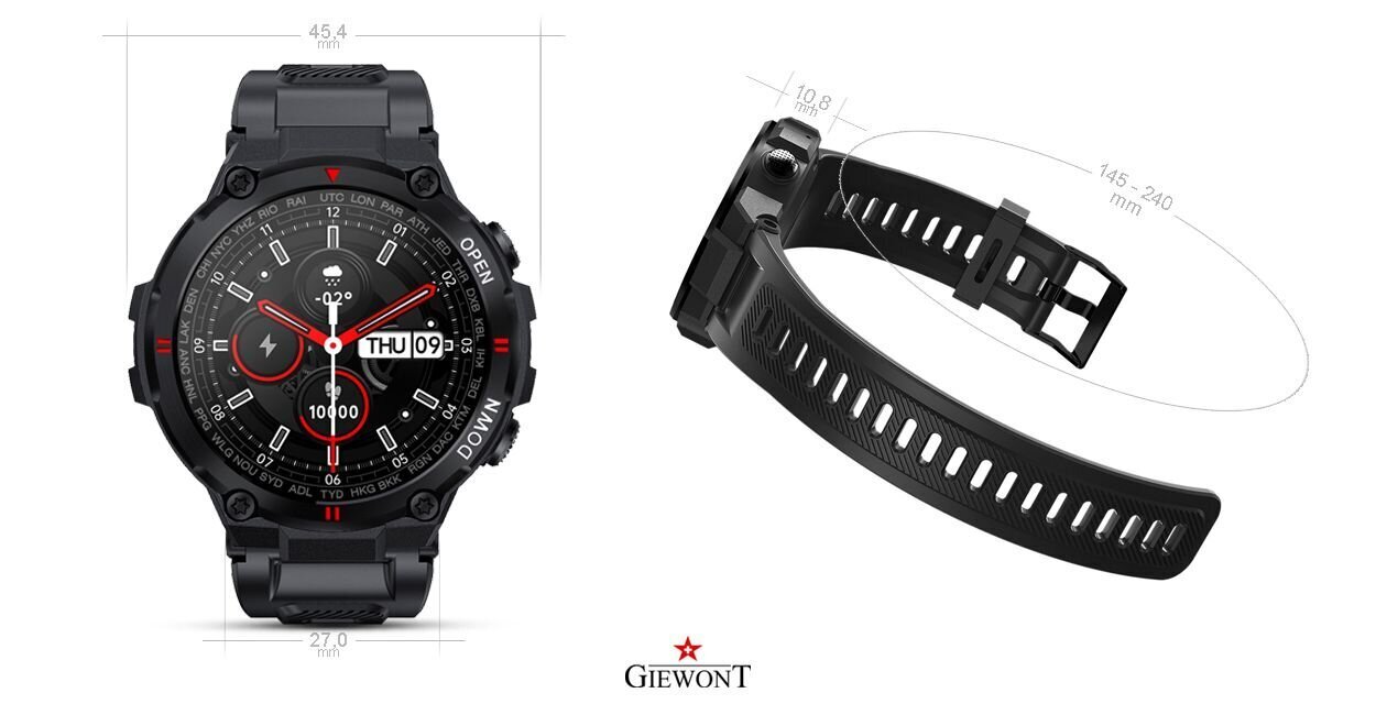 Giewont Focus SmartCall GW430-1 Carbon hind ja info | Nutikellad (smartwatch) | kaup24.ee