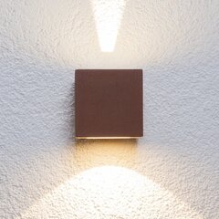 Roostepruuni värvi Jarno LED välisseinavalgusti, kuubikujuline цена и информация | Настенные светильники | kaup24.ee