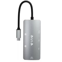 Hub USB-C Aula UC-910 6в1 на hdmi 4K 60Hz / 2x USB 2.0 / USB 3.0 / PD заряд / RJ45 Internet цена и информация | Адаптер Aten Video Splitter 2 port 450MHz | kaup24.ee