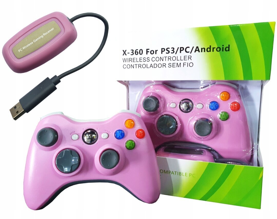 Juhtmeta kontroller 2,4 GHz XBox 360, roosa hind ja info | Mängukonsoolid | kaup24.ee