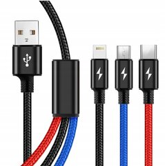 USB-kaabel - USB tüüp C / microUSB / Lightning Pixel 1,1 m цена и информация | Borofone 43757-uniw | kaup24.ee