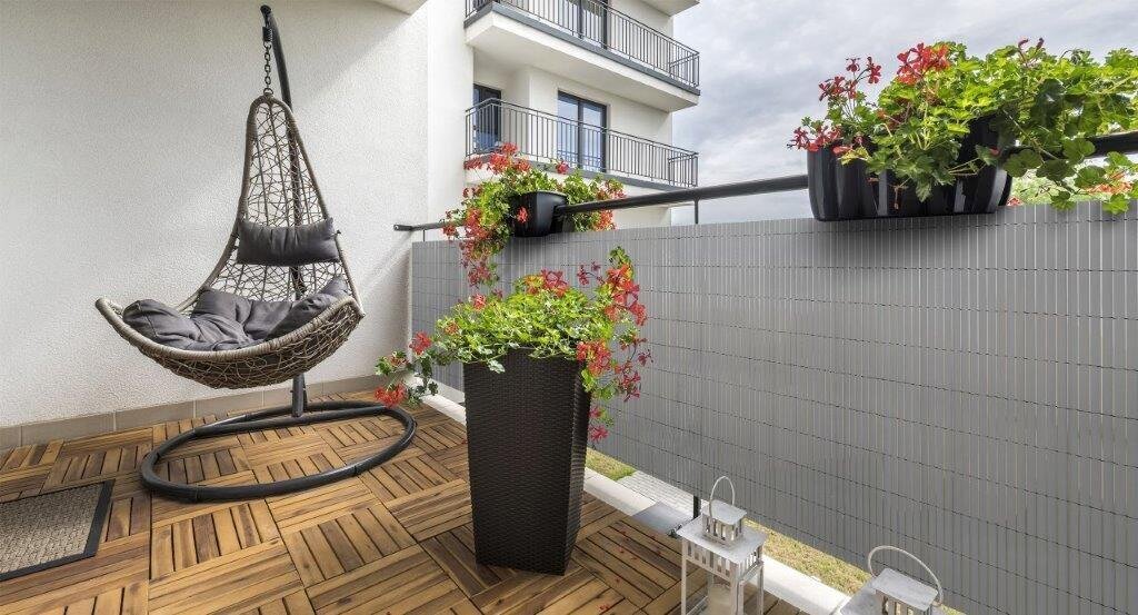 Rõdu/terrassi päikesekaitse - vari Plast PVC, 1x3m hall hind ja info | Päikesevarjud, markiisid ja alused | kaup24.ee