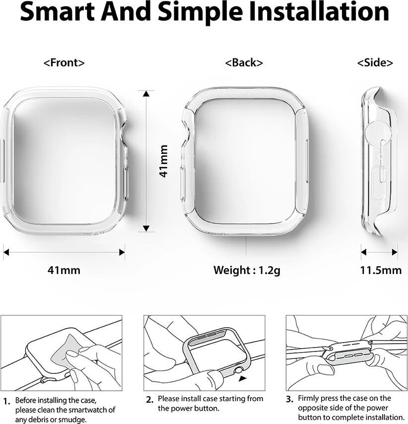 Ringke RGK1519CL Apple Watch 7 41mm, läbipaistev hind ja info | Nutikellade ja nutivõrude tarvikud | kaup24.ee