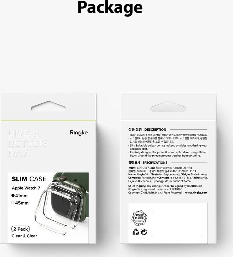 Ringke RGK1519CL Apple Watch 7 41mm, läbipaistev цена и информация | Nutikellade ja nutivõrude tarvikud | kaup24.ee