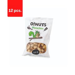 Запеченные и соленые фисташки O!NUTS, 150 г x 12 шт. цена и информация | Закуски, чипсы | kaup24.ee