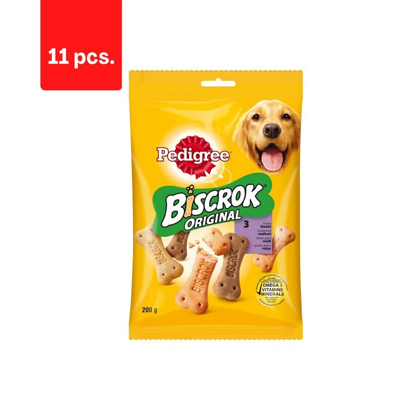 Täiendav koeratoit PEDIGREE Multi Biscrok, 200 g x 11 tk цена и информация | Maiustused koertele | kaup24.ee