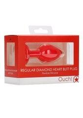 Анальная пробка Diamond Heart Ouch!, красная цена и информация | Анальные игрушки | kaup24.ee