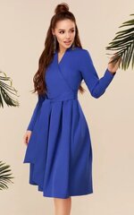 Naiste wrap midi kleit täisseeliku ja vööga/LFX1027-B, Sinine hind ja info | Kleidid | kaup24.ee