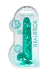 Фаллоимитатор Shots Realrock Crystal Clear 19 см, зеленый цена и информация | Фаллоимитаторы | kaup24.ee