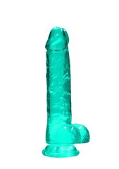 Peenise imitaator Shots Realrock Crystal Clear 19 cm, roheline hind ja info | Dildod | kaup24.ee
