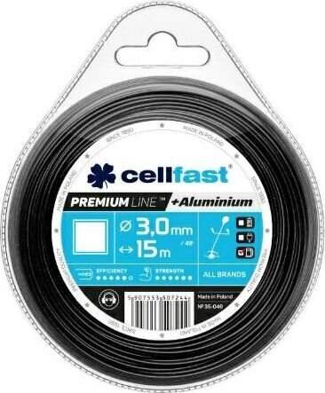 Trimmeri traat Cellfast 3,0mm / 15m hind ja info | Aiatööriistade lisatarvikud | kaup24.ee