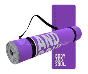 Коврик PROFIT BODY AND SOUL, 180 x 60 x 0,6 см, DK 705-N цена и информация | Коврики для йоги, фитнеса | kaup24.ee