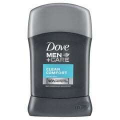 Deodorant meestele Dove Men + Care Clean Comfort 48h 50 ml цена и информация | Дезодоранты | kaup24.ee