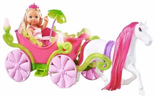 Nukk vankri ja hobusega Simba Evi Love, 12 cm hind ja info | Tüdrukute mänguasjad | kaup24.ee