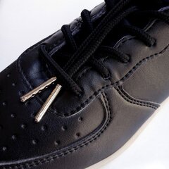 Paksud ümmargused kingapaelad 6 mm 120 cm kulla värvi otstega, värv must hind ja info | Rõivaste ja jalatsite hooldus | kaup24.ee