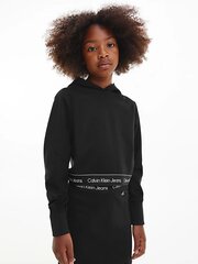 Толстовка CALVIN KLEIN Punto Logo Tape Cropped Black 520882894 цена и информация | Свитеры, жилетки, пиджаки для девочек | kaup24.ee