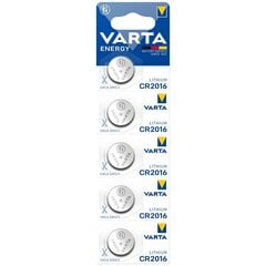 Элементы Varta Energy CR2016, 5 шт. цена и информация | Varta Освещение и электротовары | kaup24.ee