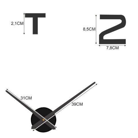 DIY 3D-efektiga seinakell, must цена и информация | Kellad | kaup24.ee