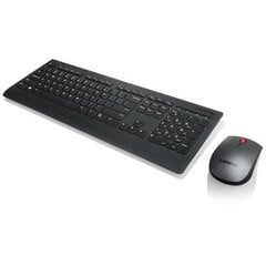 Juhtmevaba klaviatuur + hiir Lenovo 4X30H56824, NORDIC, must hind ja info | Klaviatuurid | kaup24.ee