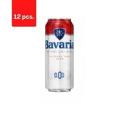 Õlu BAVARIA Original, 0%, 0,5l, purk x 12 tk. pakett hind ja info | Mittealkohoolsed joogid | kaup24.ee