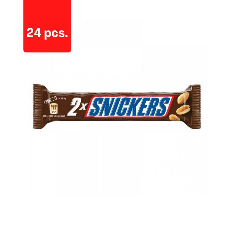 Šokolaaditahvel Snickers 2Pakk, 2 x 37,5 g x 24 tk. цена и информация | Maiustused | kaup24.ee