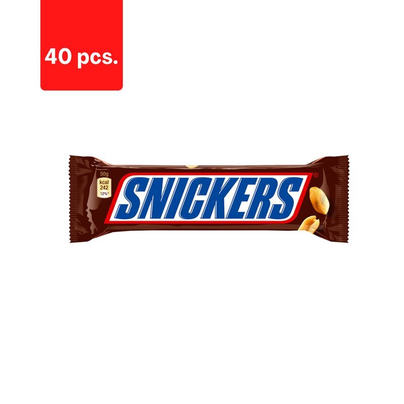 Šokolaaditahvel Snickers, 50 g x 40 tk. hind ja info | Maiustused | kaup24.ee