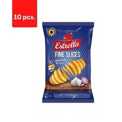 Krõpsud Estrella Flat, hapukoore ja sibula maitsega, 130 g x 10 tk. hind ja info | Suupisted, krõpsud | kaup24.ee