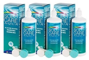 Kontaktläätsede hooldusvahend Solocare Aqua, 360 ml x 3 tk hind ja info | Läätsevedelikud | kaup24.ee