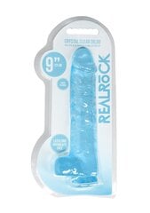 Realistlik dildo Shots Realrock 22 cm, läbipaistev sinine hind ja info | Dildod | kaup24.ee