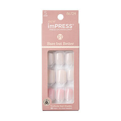 Kunstküüned imPRESS Press-On Manicure Bare But Butter Short Nails Nude, 30 tk., S suurus hind ja info | Maniküüri ja pediküüri tarvikud | kaup24.ee