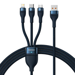 Baseus Flash Series Ⅱ 3in1 USB-A to USB-C / Micro-USB / Lightning 66W 480Mb/s, 1.2m hind ja info | Mobiiltelefonide kaablid | kaup24.ee