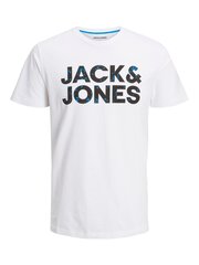 Jack & Jones laste T-särk 12224104*03, valge 5715367474528 hind ja info | Poiste särgid | kaup24.ee