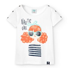 Детская футболка Boboli 446059*1100, белая, 8445470208952 цена и информация | Рубашки для девочек | kaup24.ee