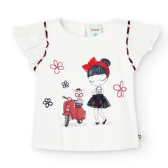 Детская футболка Boboli 706193*1100, белая, 8445470198024 цена и информация | Рубашки для девочек | kaup24.ee