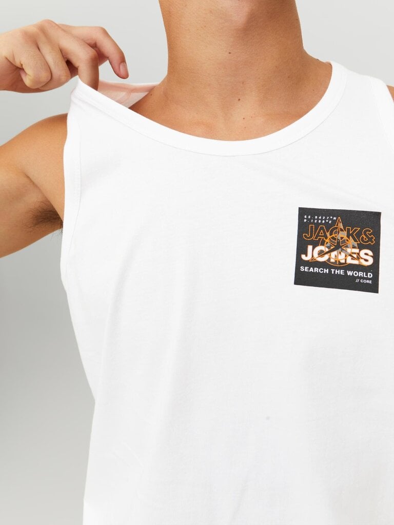 Jack & Jones meeste maika 12228394*03, valge 5715370762421 цена и информация | Meeste T-särgid | kaup24.ee