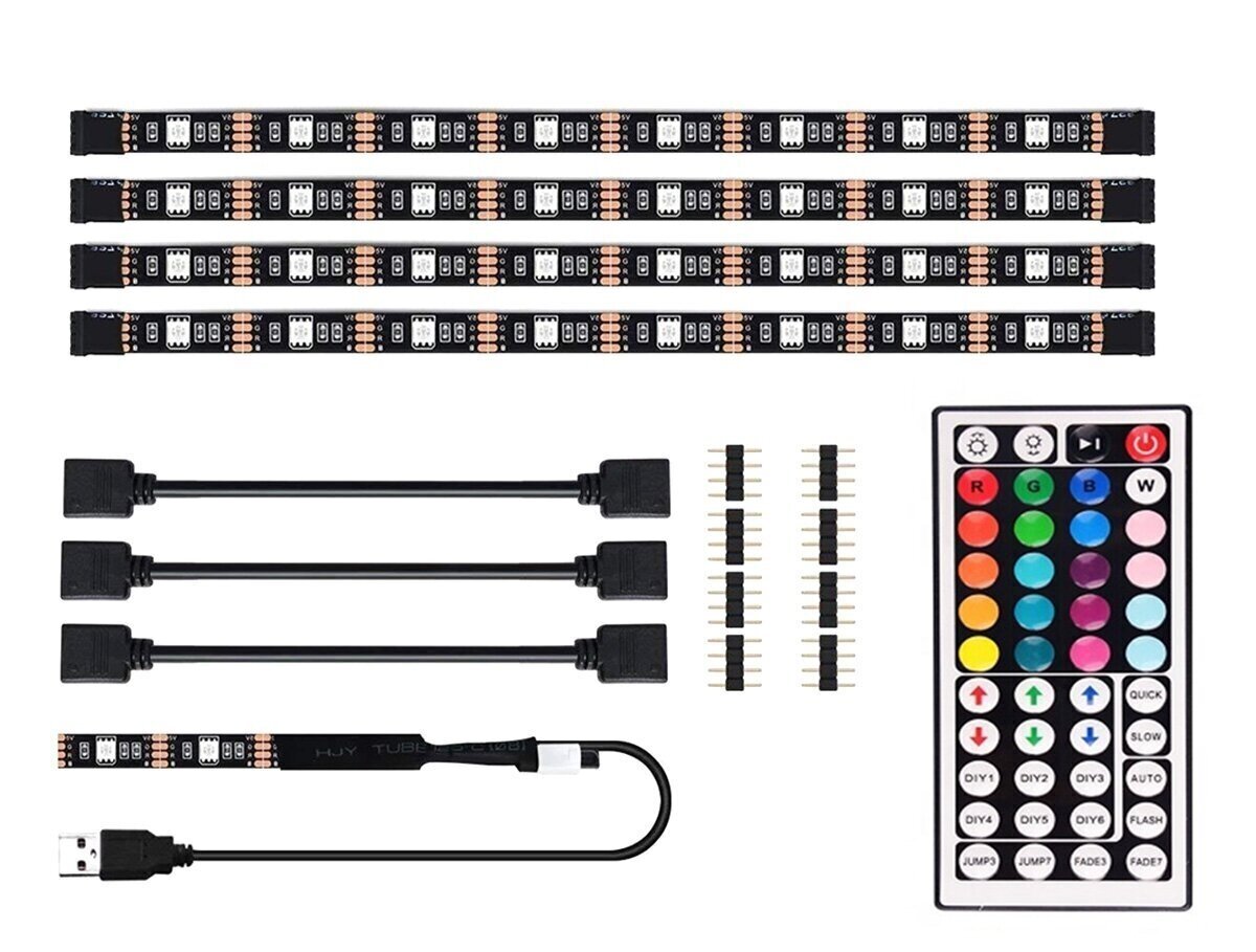 Rgb Led ribad 4 tk + pult hind ja info | LED ribad | kaup24.ee