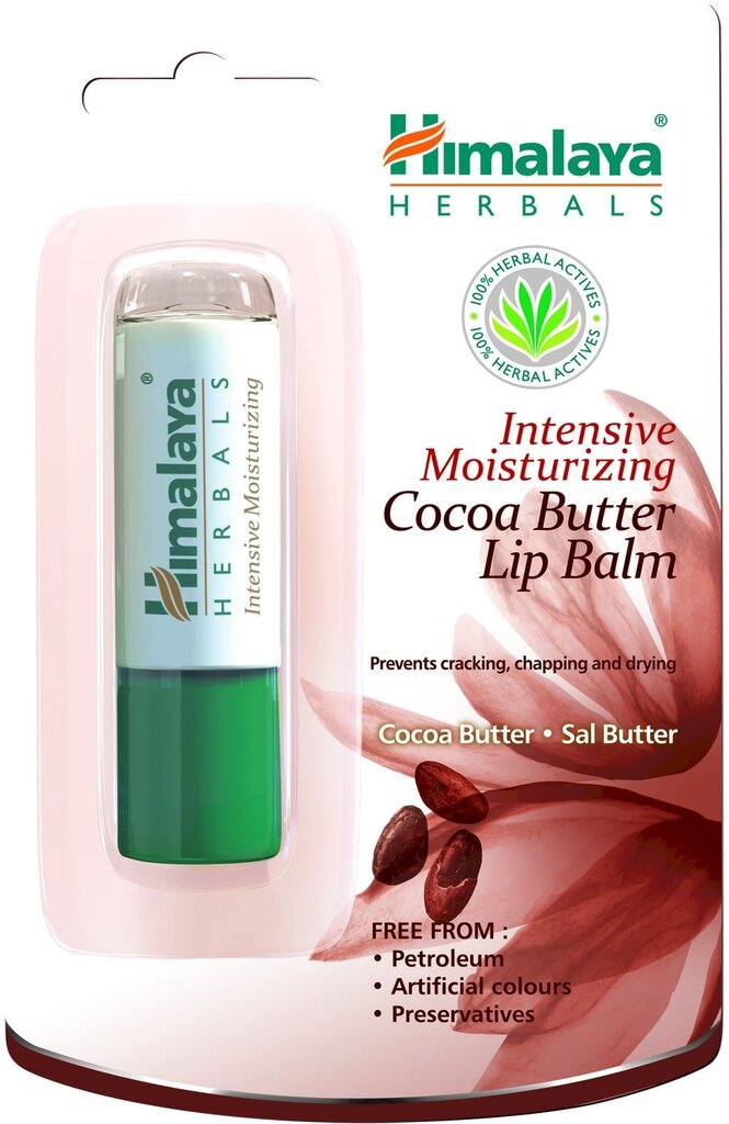 Toitev huulepalsam Himalaya Herbals Cocoa Butter 4.5 g цена и информация | Huulepulgad, -läiked, -palsamid, vaseliin | kaup24.ee
