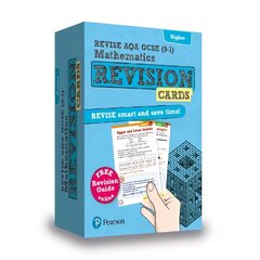Pearson REVISE AQA GCSE (9-1) Maths Higher Revision Cards: for home learning, 2022 and 2023 assessments and exams hind ja info | Noortekirjandus | kaup24.ee