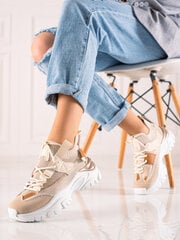 Модные женские кроссовки на шнуровке Шеловет бежевые цена и информация | Спортивная обувь, кроссовки для женщин | kaup24.ee