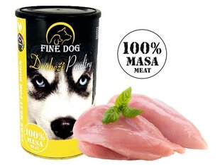 Куриные консервы для собак Fine Dog, 100% мясо, 8х1200 гр цена и информация | Консервы для собак | kaup24.ee