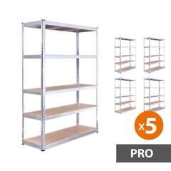 Hoiuriiulid Tonro 180x90x45 PRO, 5 tk цена и информация | Стеллажи, полки | kaup24.ee